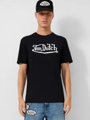 Foto van product T-shirt met ronde hals en print op voorzijde | QS x Von Dutch zwart