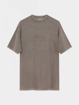Foto van product T-shirt print 2nd Day taupe