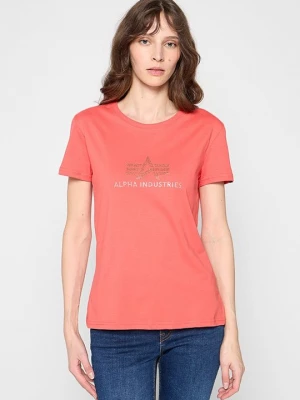 Foto van product T-shirt print Alpha Industries koraalrood