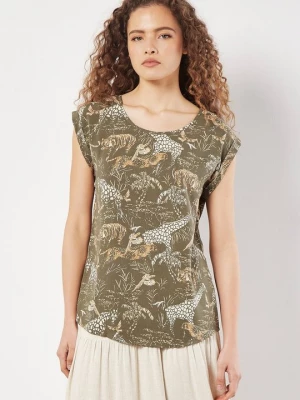 Foto van product T-shirt print Apricot kaki