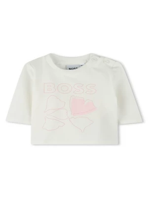 Foto van product T-shirt print Boss crème