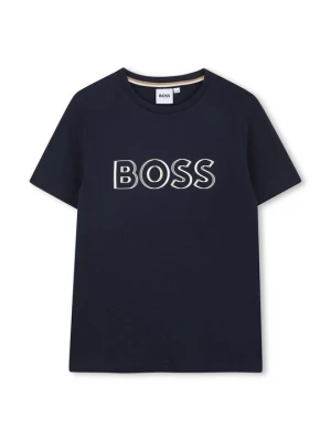 Foto van product T-shirt print Boss donkerblauw