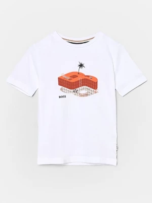 Foto van product T-shirt print Boss wit