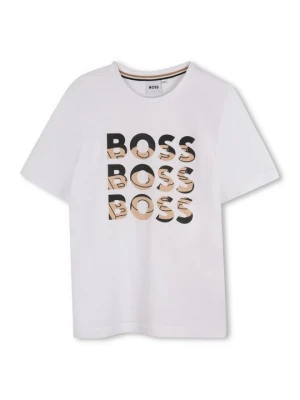 Foto van product T-shirt print Boss wit