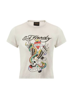 Foto van product T-shirt print Ed Hardy grijs