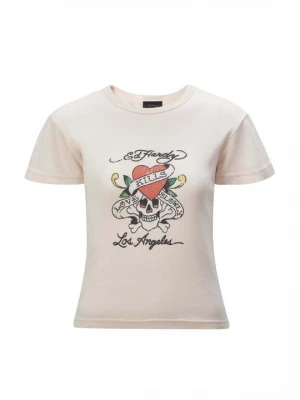 Foto van product T-shirt print Ed Hardy roze