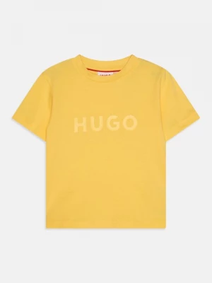 Foto van product T-shirt print Hugo geel