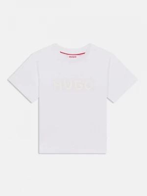 Foto van product T-shirt print Hugo wit