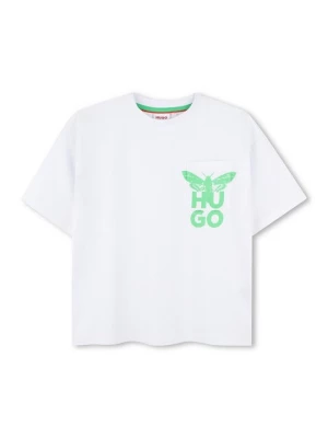 Foto van product T-shirt print Hugo wit
