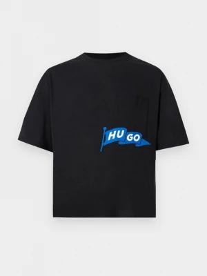 Foto van product T-shirt print Hugo zwart