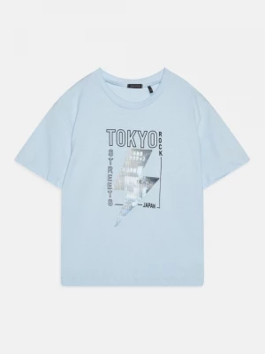 Foto van product T-shirt print IKKS lichtblauw