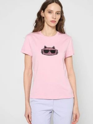 Foto van product T-shirt print KARL LAGERFELD donkerroze