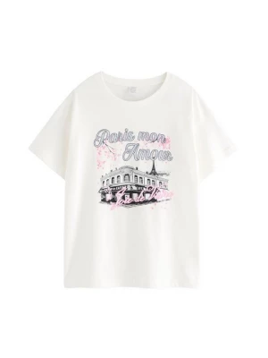 Foto van product T-shirt print Lindex wit