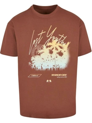 Foto van product T-shirt print Lost Youth bruin