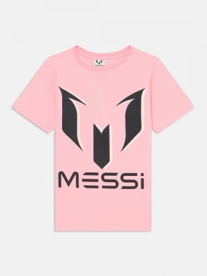 Foto van product T-shirt print Messi donkerroze