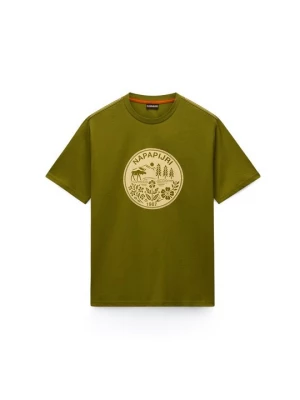 Foto van product T-shirt print Napapijri groen gemêleerd