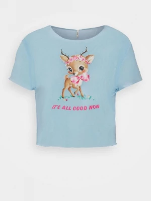 Foto van product T-shirt print Neon & Nylon lichtblauw