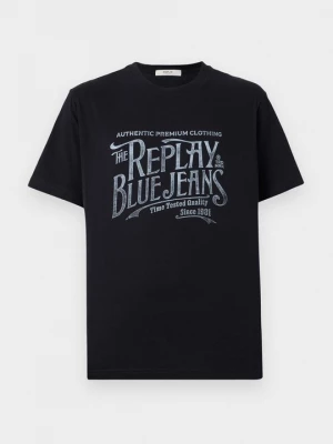 Foto van product T-shirt print Replay donkerblauw