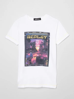 Foto van product T-shirt print Replay wit