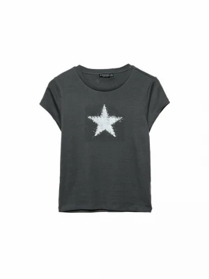 Foto van product T-shirt print Stradivarius donkergrijs