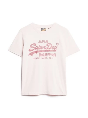 Foto van product T-shirt print Superdry donkerroze