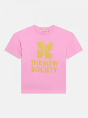 Foto van product T-shirt print The New Society donkerroze