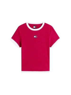 Foto van product T-shirt print Tommy Jeans bordeauxrood