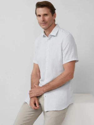Foto van product Tailored fit: gestructureerd overhemd met korte mouwen van een linnenmix s.Oliver blauw