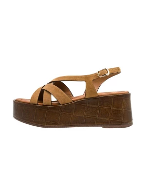 Foto van product Tamaris Sandaal 'Ledersandalen Kompensiert' cognac
