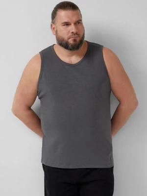 Foto van product Tanktop met vlamgarenstructuur en logoprint s.Oliver grijs