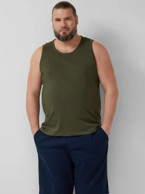 Foto van product Tanktop met vlamgarenstructuur en logoprint s.Oliver olijfgroen