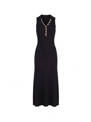 Foto van product Tantra Gebreide jurk 'Vestido de punto largo plisado sin mangas con botones (NEGRO)' zwart