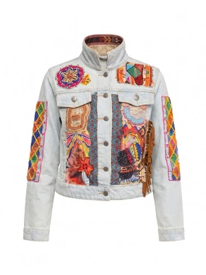 Foto van product Tantra Tussenjas 'Chaqueta denim con dibujo africano bordado y lentejuelas' blauw denim