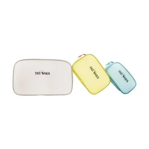 Foto van product TATONKA Make up tas 'SQZY' blauw / geel / lichtlila