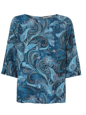 Foto van product TATUUM Blouse 'Kora' lichtbeige / azuur / donkerblauw / zwart