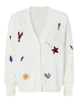 Foto van product TATUUM Gebreid vest 'Teda' blauw / donkeroranje / wijnrood / offwhite