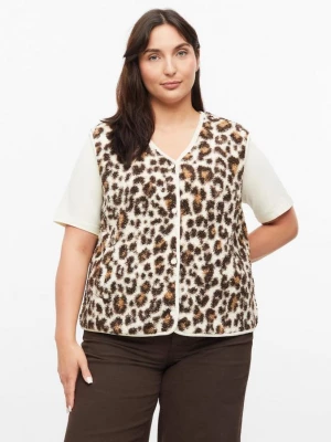 Foto van product Teddy-vest met luipaardprint in een relaxte pasvorm s.Oliver bruin