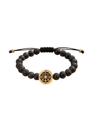 Foto van product THE GEM STORIES JEWELRY Armband 'Compass Lava Men's Bracelet' zwart