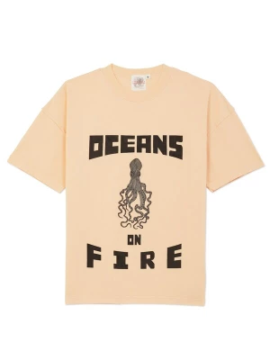 Foto van product The Rad Black Kids Shirt 'Oceans on Fire T-shirt Peach' perzik