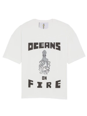 Foto van product The Rad Black Kids Shirt 'Oceans on Fire T-shirt White' wit