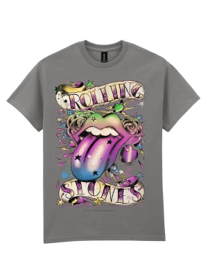 Foto van product THE ROLLING STONES Shirt 'Tattoo You Rainbow' grijs