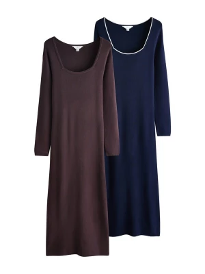 Foto van product The Set Gebreide jurk marine / wijnrood / wit