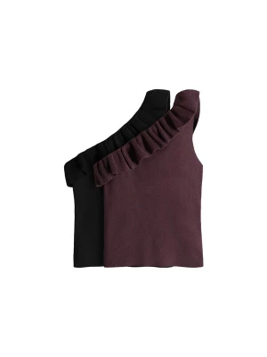 Foto van product The Set Gebreide top chocoladebruin