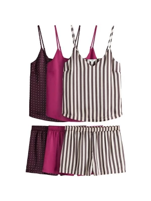Foto van product The Set Korte pyjama chocoladebruin / cyclaam / magenta / wit