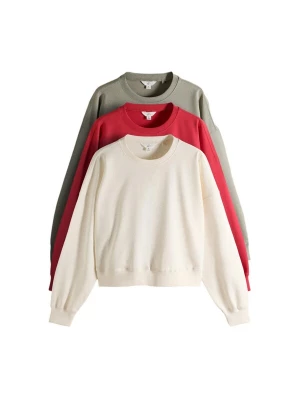 Foto van product The Set Sweatshirt crème / kaki / karmijnrood