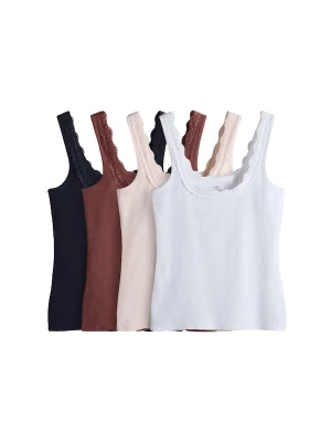 Foto van product The Set Top chocoladebruin / poederroze / zwart / wit