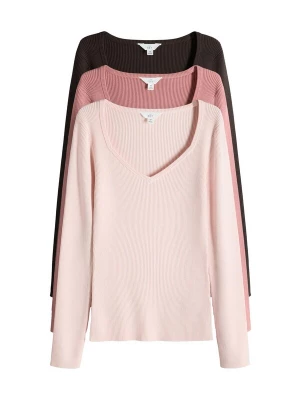 Foto van product The Set Trui donkerbruin / rosa / pastelroze