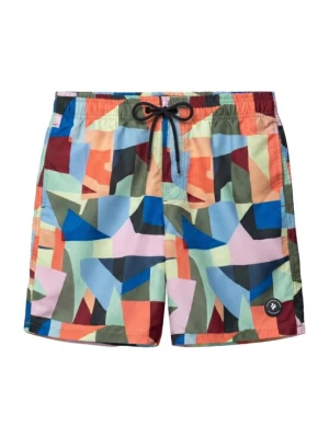 Foto van product The Sunshine Brand Zwemshorts 'Mike' kobaltblauw / abrikoos / rosa / rood
