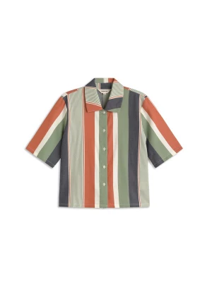 Foto van product Thinking MU Blouse ' ANE ' marine / lichtgroen / oranje / natuurwit