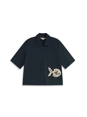 Foto van product Thinking MU Blouse 'ANE' navy / offwhite